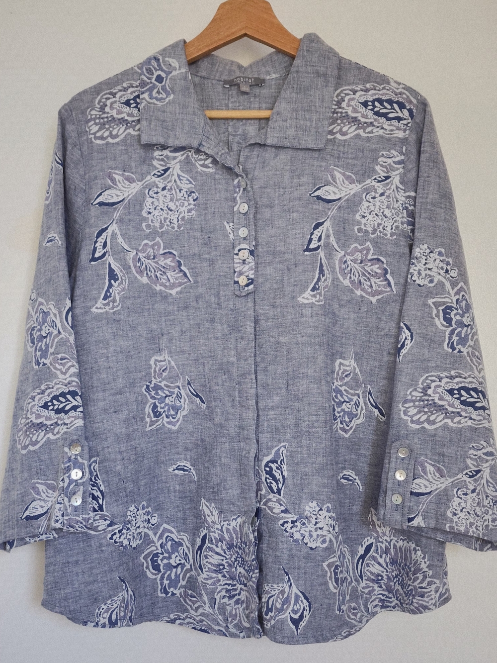 Habitat Late Bloomer Retro Swing Shirt in Indigo Size L Casual